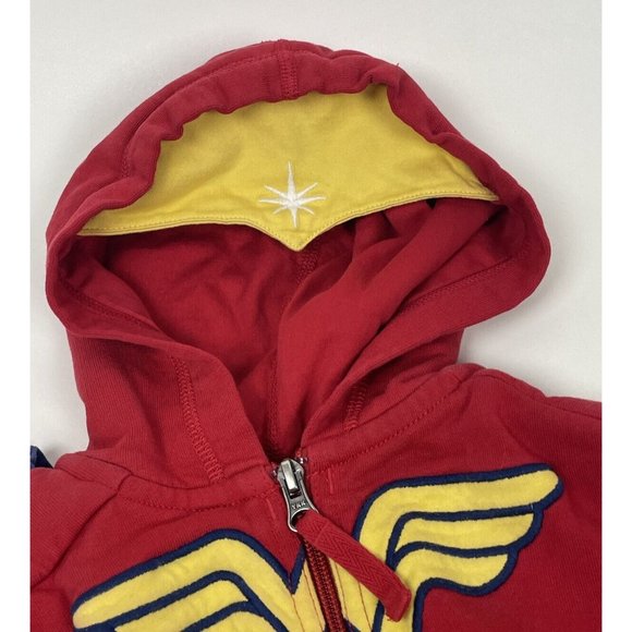 Hanna Andersson Wonder Woman Girls Hoodie Cape Costume Jacket DC 100cm 4 4T - Picture 3 of 12